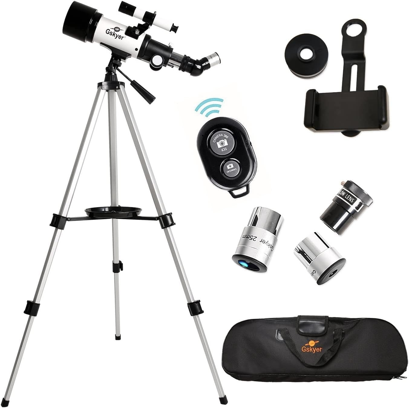 70mm Telescope for Kids and Beginners with Tripod and Wireless Remote