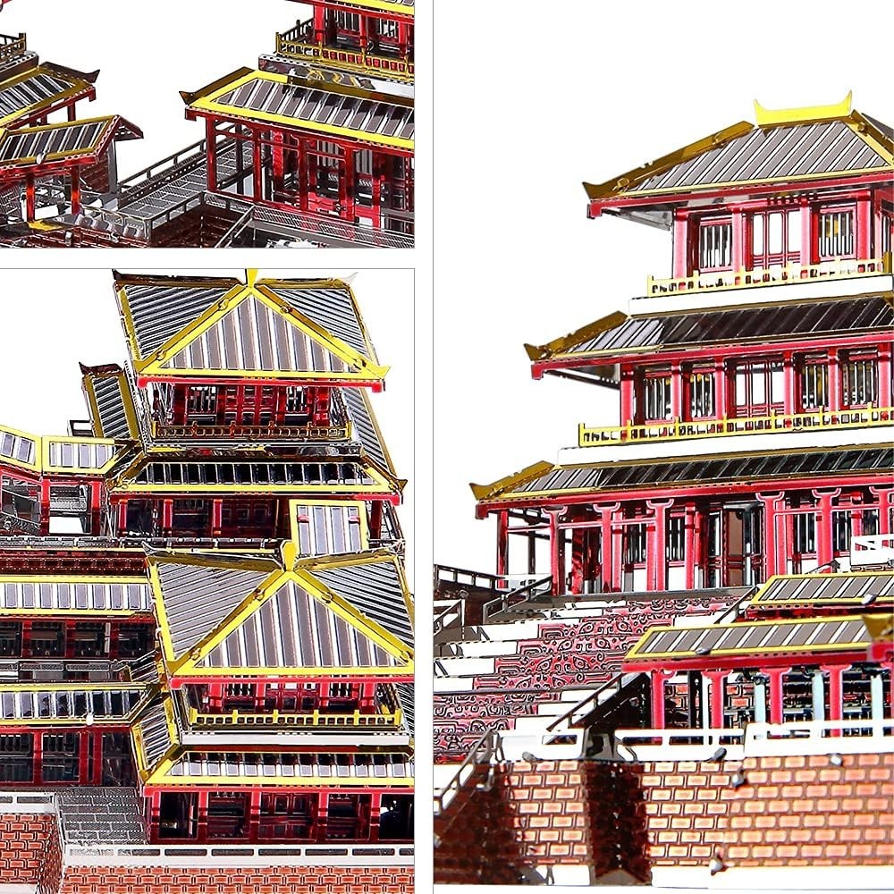 3D Metal Puzzle Model Kit - Scenic Building Craft, 186 Pieces, 12Lx2WxH cm