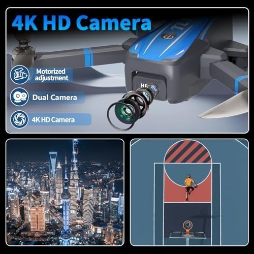 4K Drone with Camera for Adults, Brushless Motor Foldable Quadcopter Drone