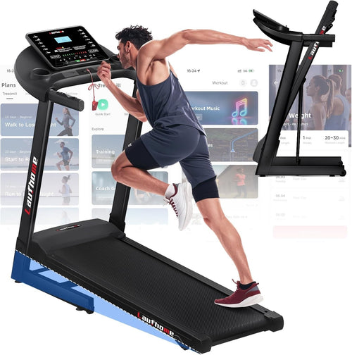 Folding Treadmill 4.25HP 1-14km/h Incline Home Running Machine Black