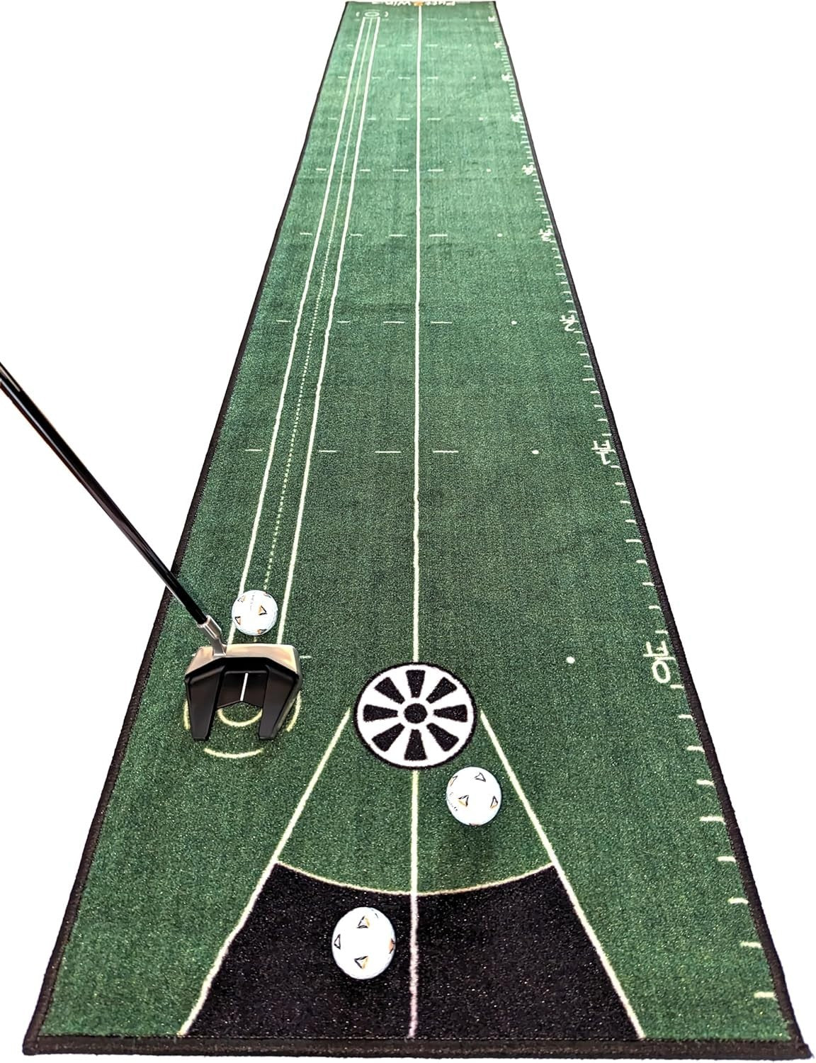 Indoor Golf Putting Mat Trainer Practice Green Alignment Mirror 6.5ft