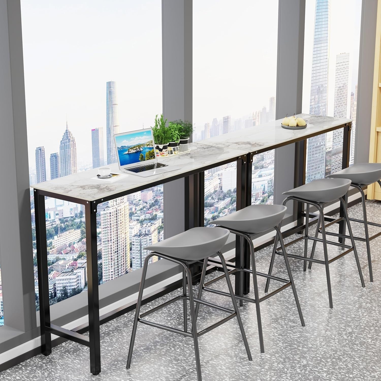 120cm Jadeite Marble Sintered Stone Bar Table High Counter Dining Table Home