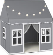 Large Kids Play Tent Indoor Outdoor Castle w Star Lights Non Slip Mat