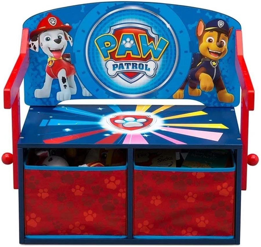 Kids Convertible Activity Bench 2in1 Desk Seat Storage Box PAW Patrol Theme