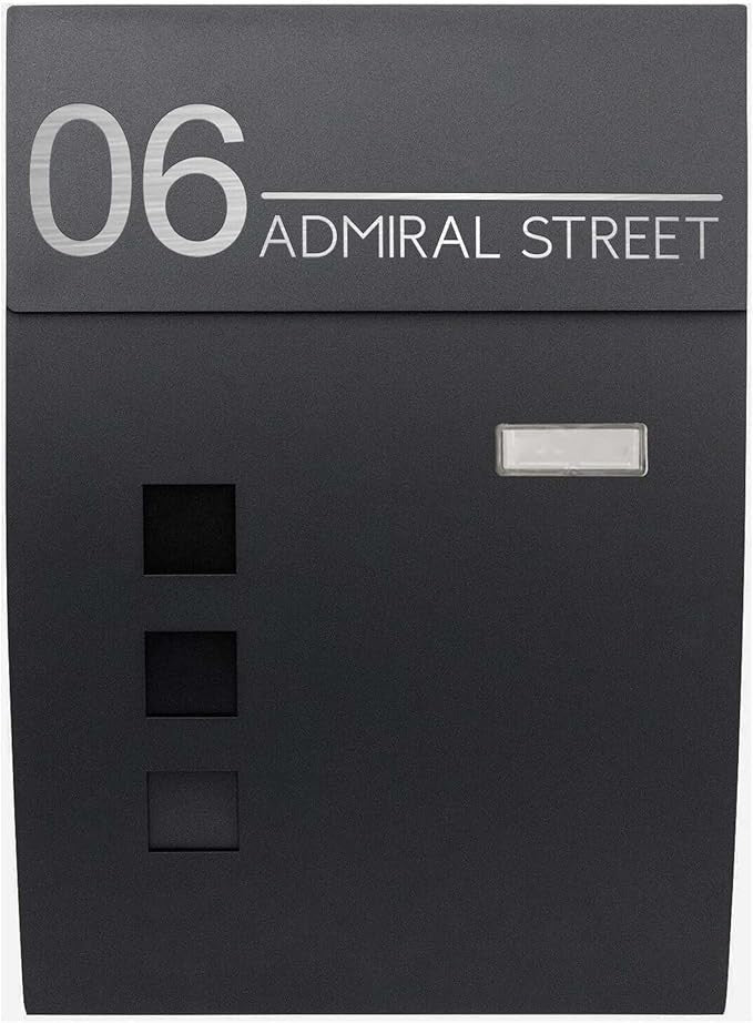 Waterproof Wall Mounted Post Box Lockable Mailbox w/ Newspaper Slot & Secure