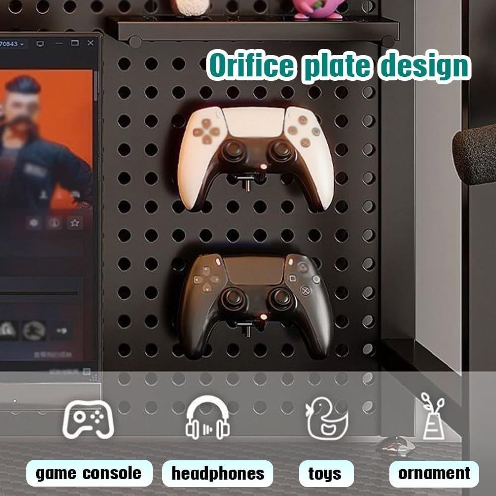 2-Tier Desktop Bookshelf Monitor Stand w/ Punchboard | White Metal Shelf 115cm