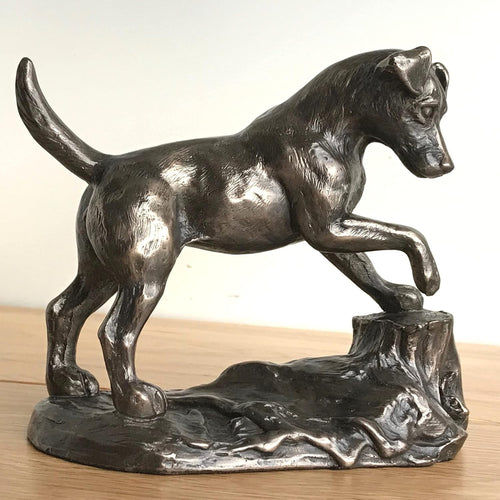 Cold Cast Bronze Jack Russell Terrier Sculpture Dog Ornament Heavyweight Decor