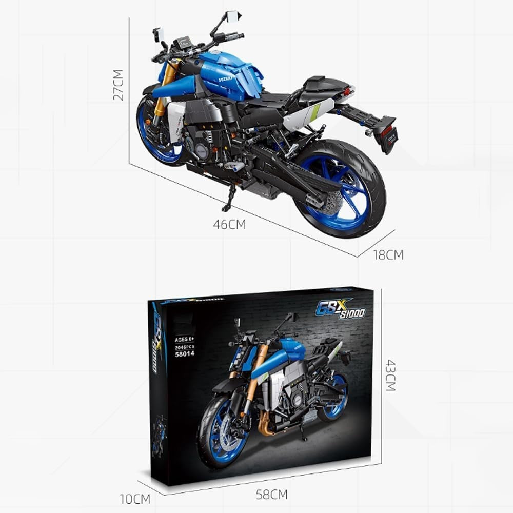 2046 PCS Motorcycle Building Kit | Realistic Design | Gift for Teens & Adults