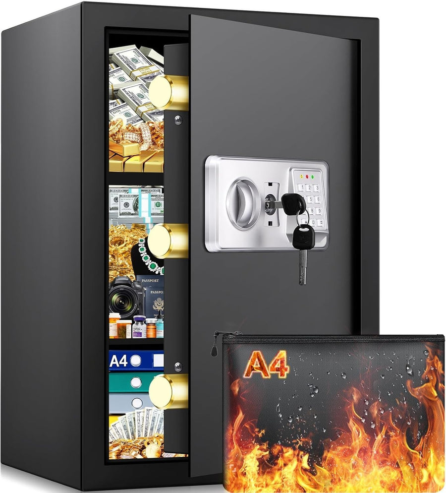 64L Digital Safe Box A4 Document Safe Alarm Security Cabinet Lock