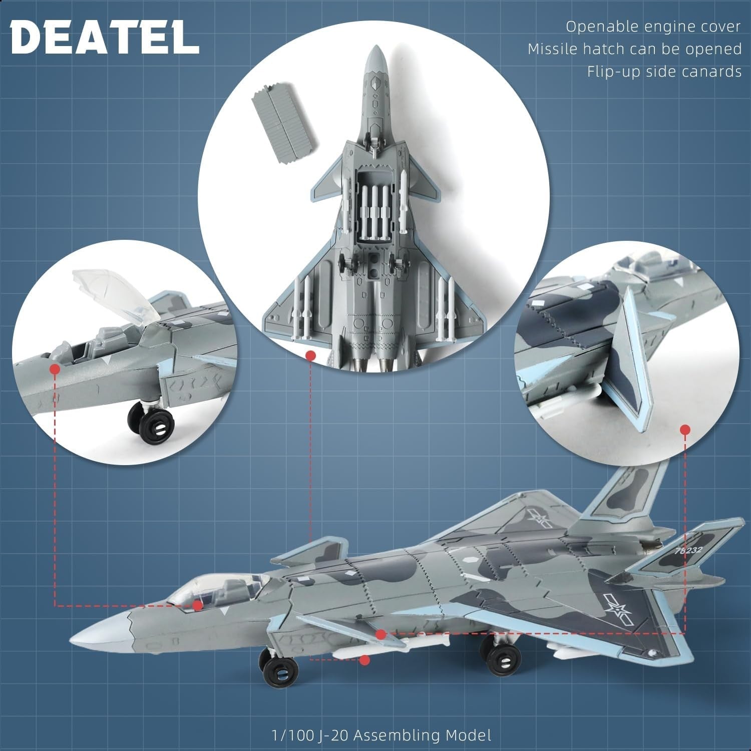 1:100 Scale Military Fighter Jet Model Kit – DIY Assembly, Display, Gift Toy