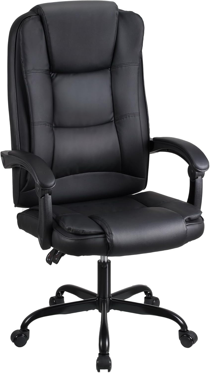 Executive Office Chair Swivel Recliner Ergonomic Headrest Faux Leather Black