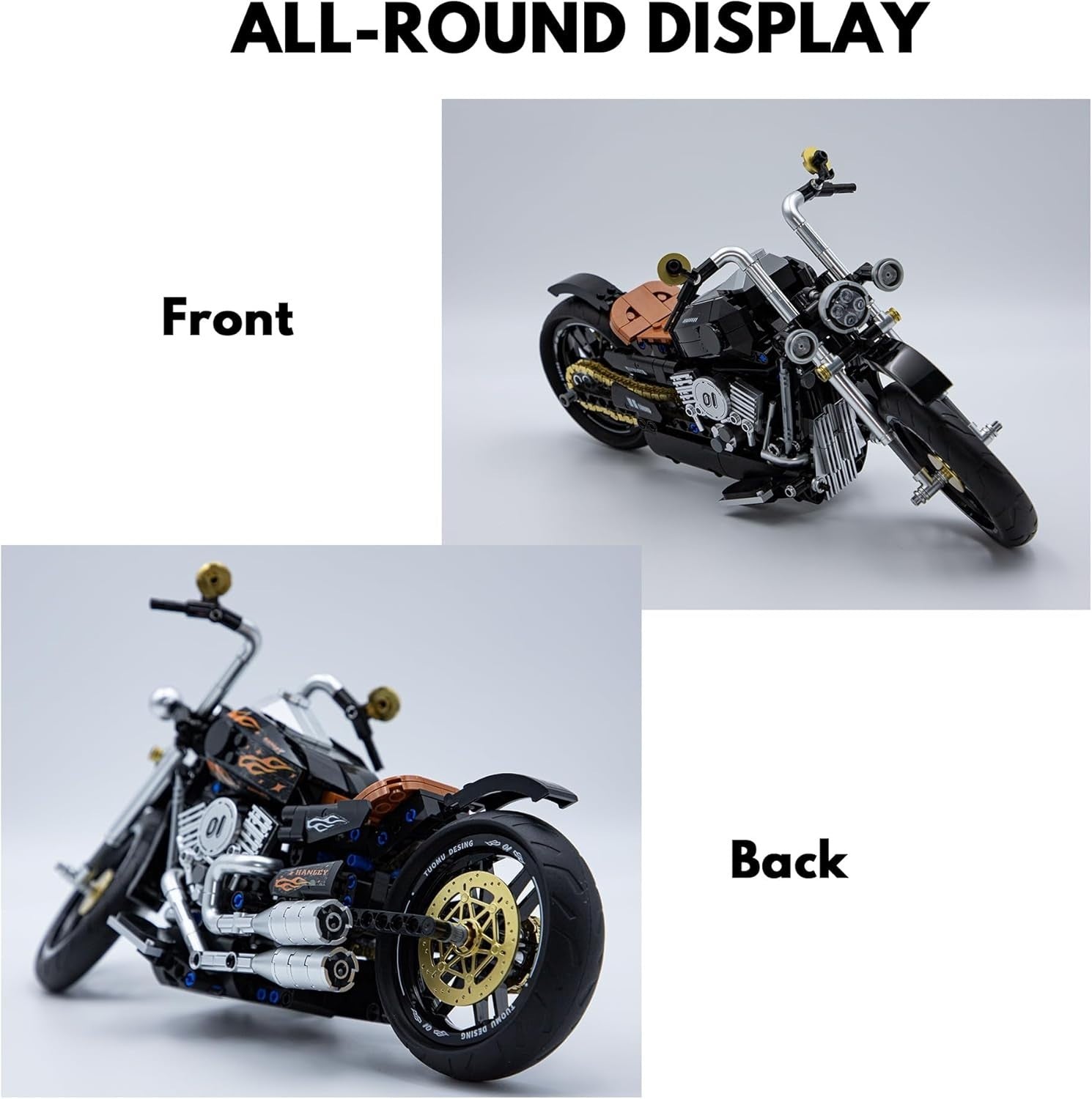 445 PCS Vintage Motorcycle Building Blocks Kit – Detailed DIY Model Set