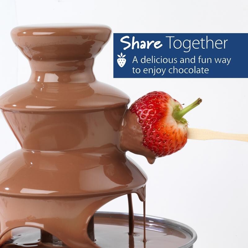 3-Tier Chocolate Fountain Party Dipper 90W Skewers Tray Gift