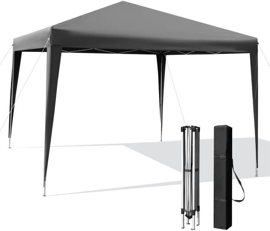 3x3m Pop Up Gazebo Waterproof UV Canopy Tent Grey w/ Bag Adjustable