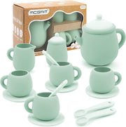 Kids Silicone Tea Set 15PCS Pretend Play Tea Party Toy BPA Free Gift