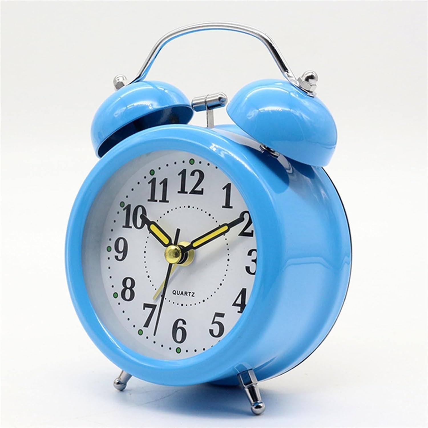 Loud Twin Bell Alarm Clock Heavy Sleepers Silent Non Ticking Retro Desk