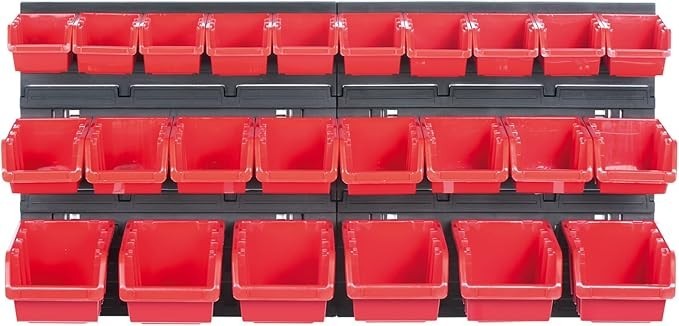 Garage Workshop Peg Board Storage Bin Wall Organizer Tool Rack