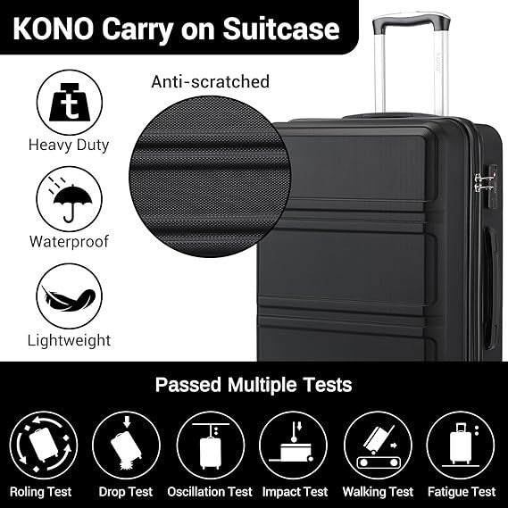Carry On Cabin Luggage 20” ABS+PC Hard Case Spinner TSA Lock