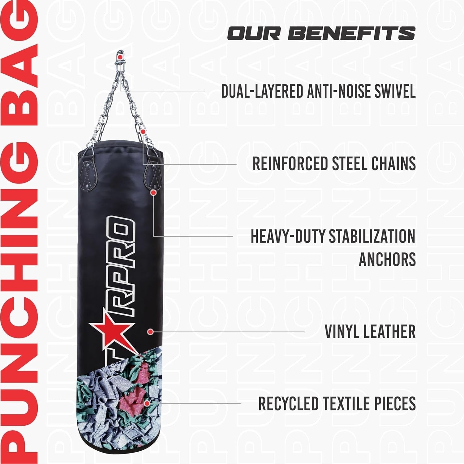 Heavy Filled Punching Bag 3.6FT Boxing Training Hanging Adult