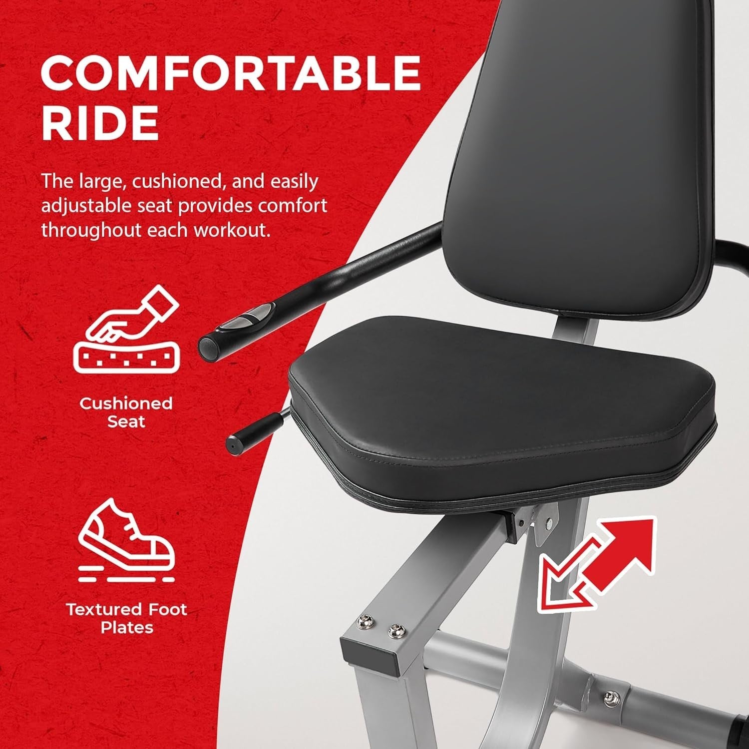 Recumbent Cross Trainer Bike Magnetic Bluetooth LCD Heart Rate Full Body Home
