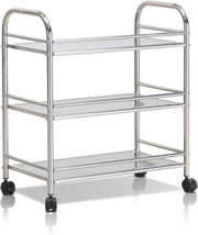 Heavy Duty Stainless Steel Utility Cart 3 Tier Rolling Storage Trolley