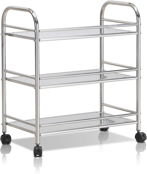 Heavy Duty Stainless Steel Utility Cart 3 Tier Rolling Storage Trolley