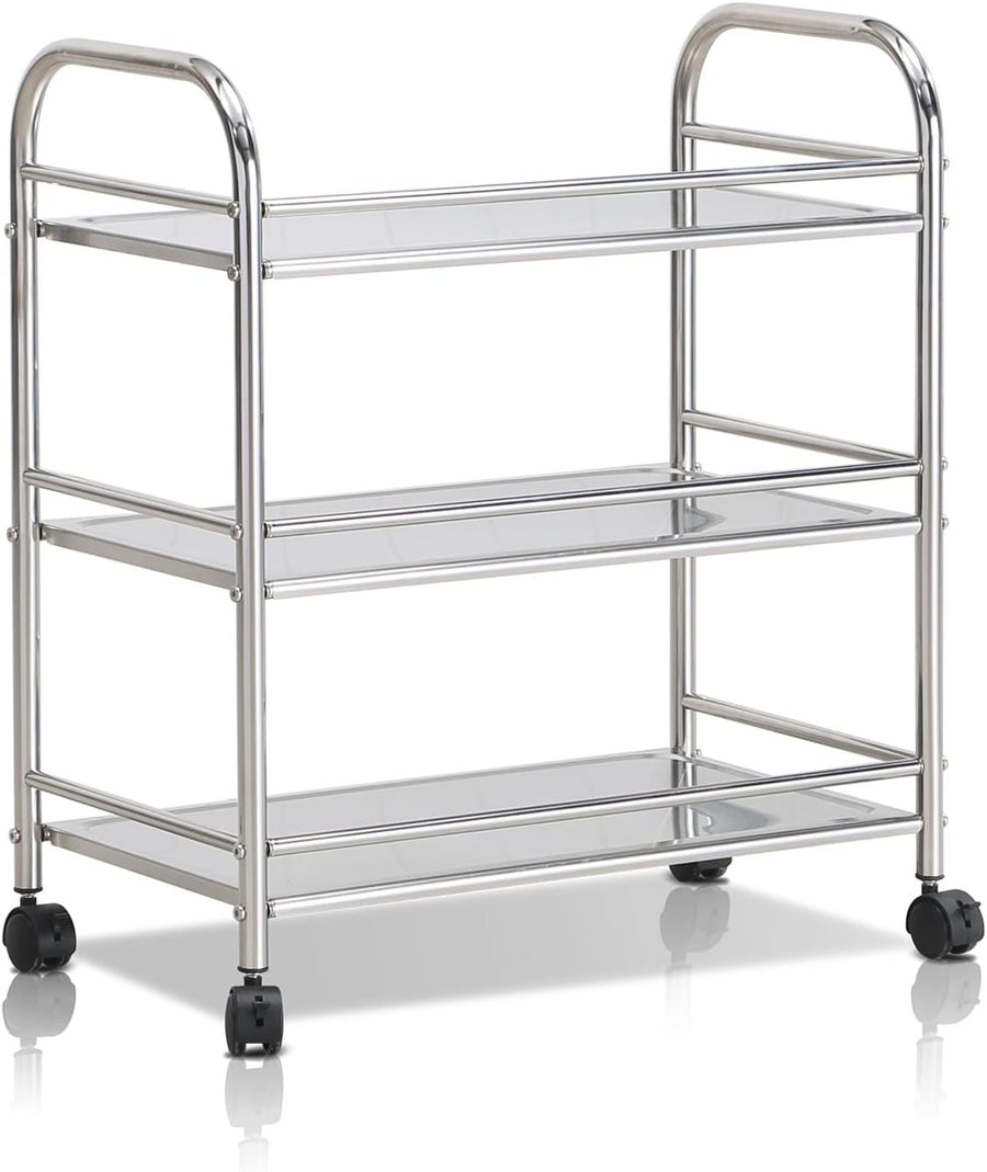 Heavy Duty Stainless Steel Utility Cart 3 Tier Rolling Storage Trolley