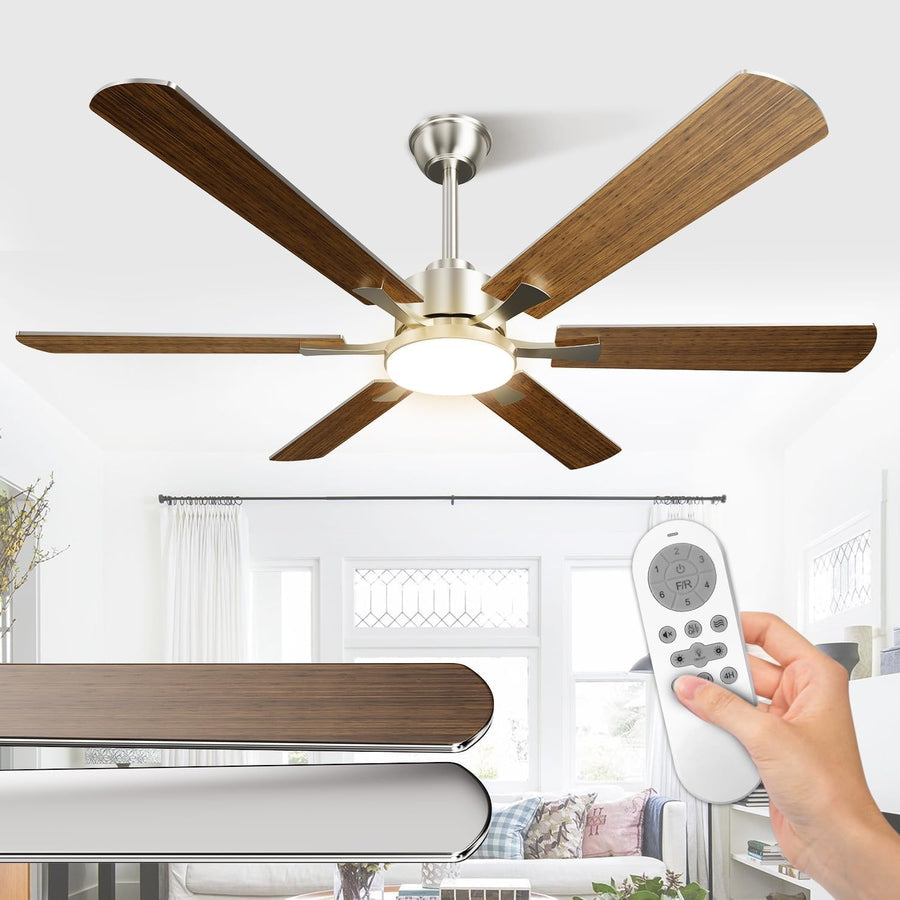 Airwit 52" Ceiling Fan with Lights, Double Sided Blades, Remote, LED