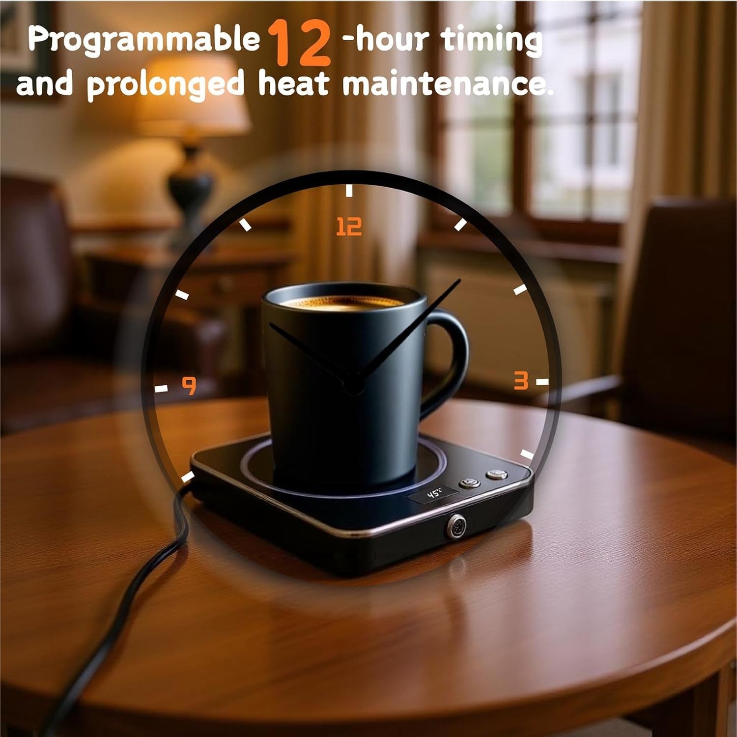 Smart Coffee Mug Warmer 3 Temp Settings LED Desk Cup Heater