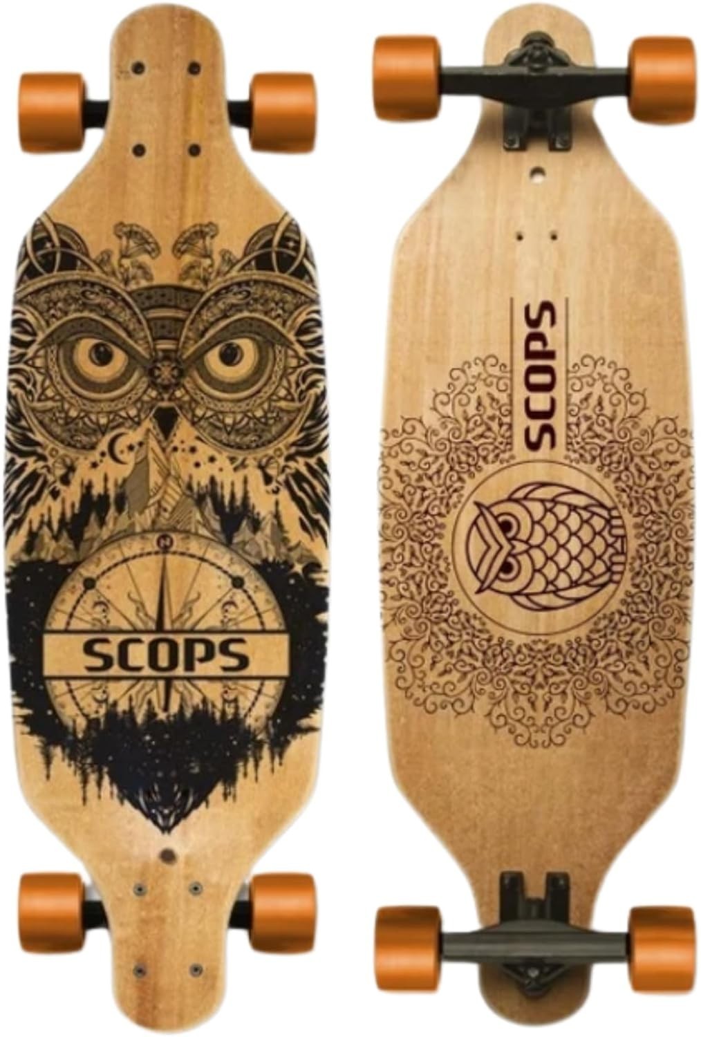 31.5" Longboard Maple/Birch/Beech Deck 70mm PU Wheels ABEC-9 Crow