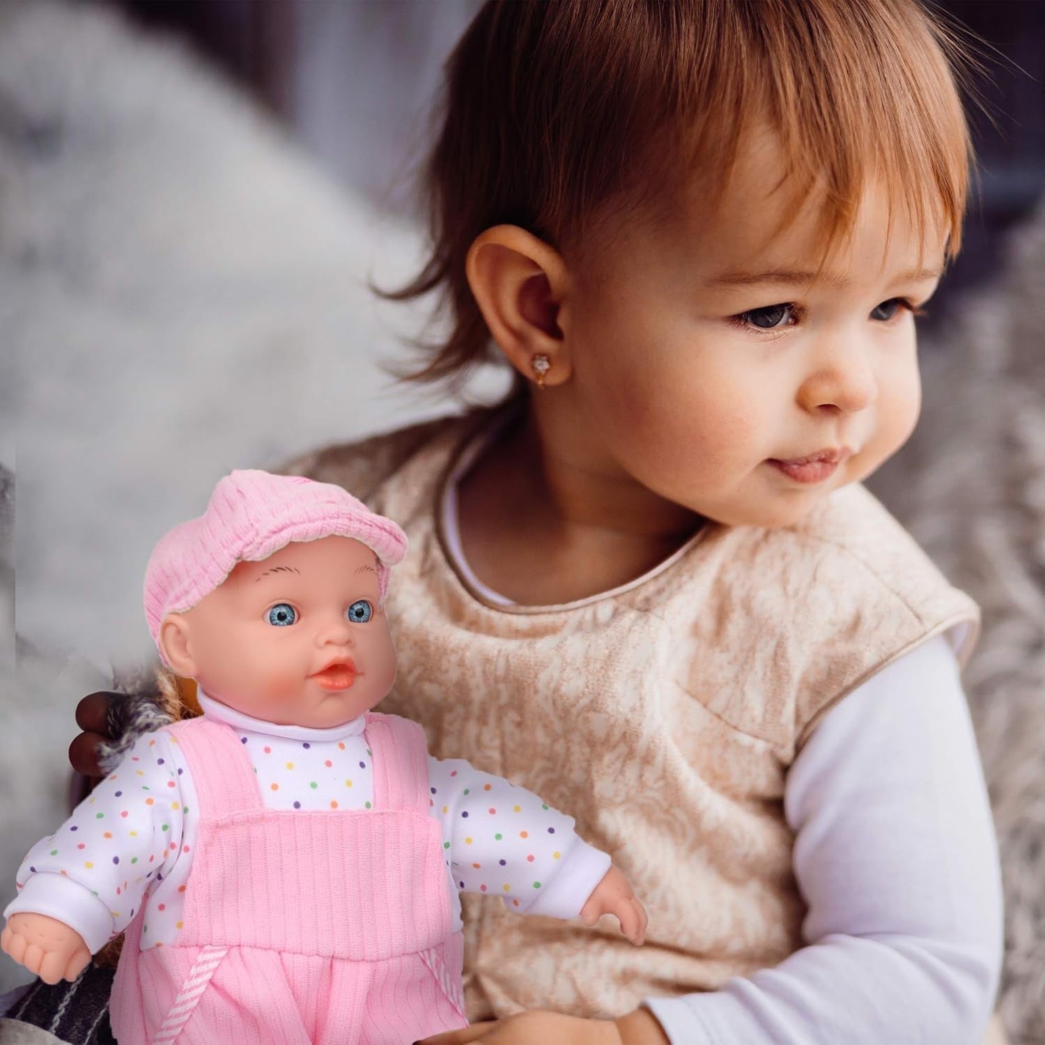 Twin Baby Dolls Set Boy Girl Soft Body Feedable First Dolls