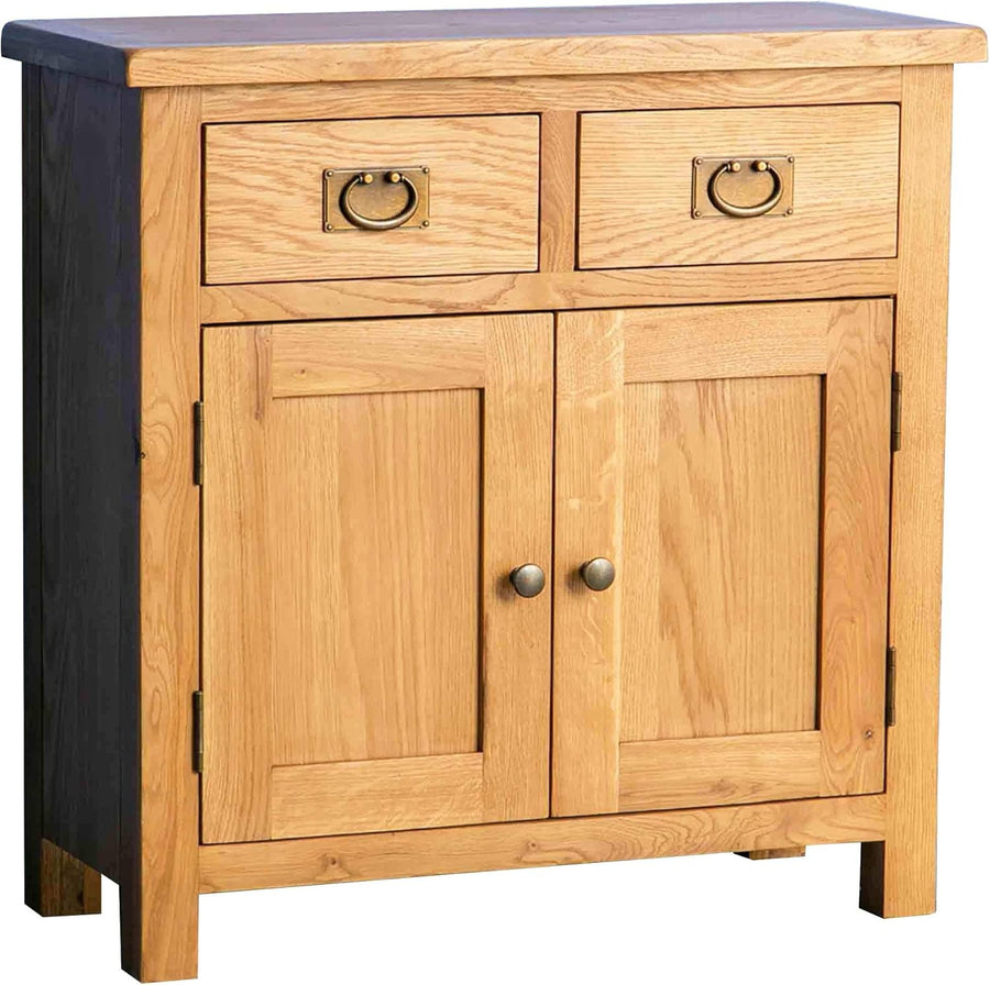 Solid Oak Sideboard Cabinet 2 Door Cupboard | Rustic Storage Unit with Drawers