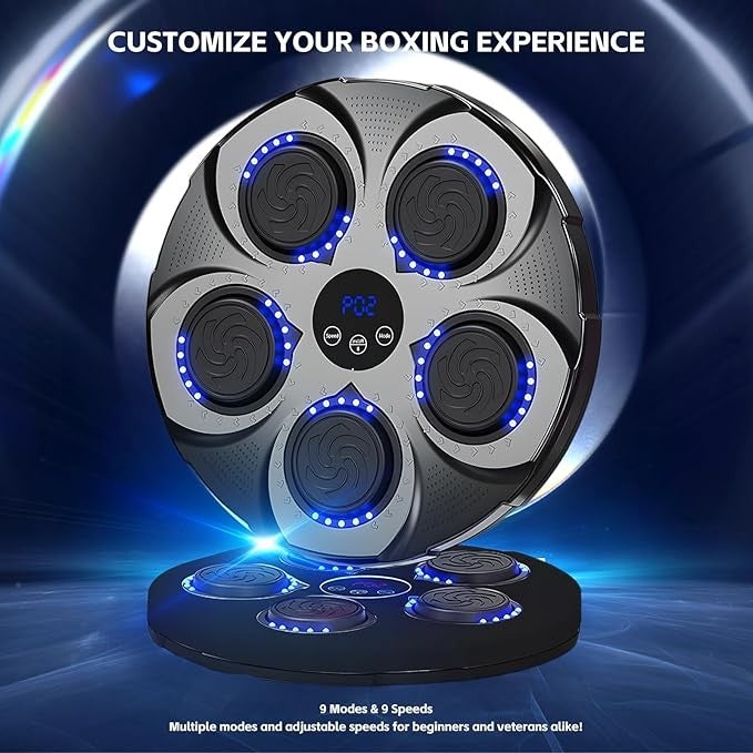 Bluetooth Music Boxing Trainer LED Punch Targets Wall Mounted Home Workout