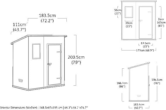 Keter Manor 6x4ft Pent Garden Shed Beige Brown Wood Effect Outdoor Storage