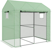 Walk-In Greenhouse with Roll-Up Door & Mesh Windows | 200x140x200cm