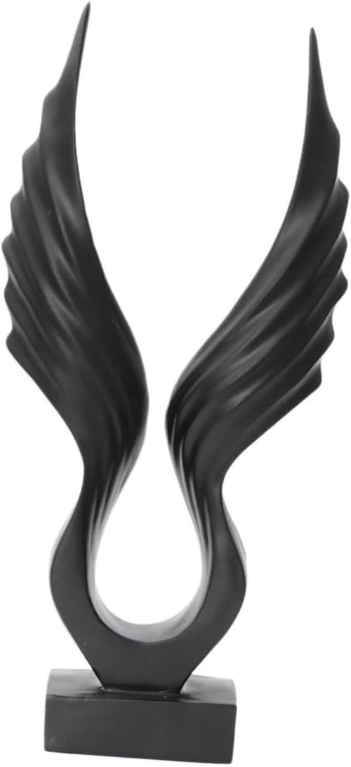Black Angel Wing Resin Sculpture Modern Ornament for Home Table Shelf Decor