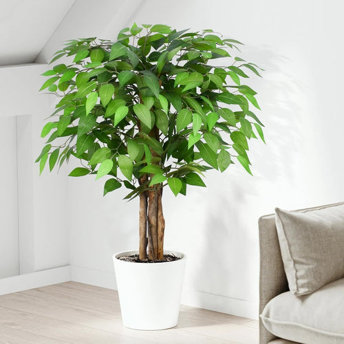 3ft Ficus Artificial Tree 90cm Lifelike Indoor Potted Faux Green Plant Decor