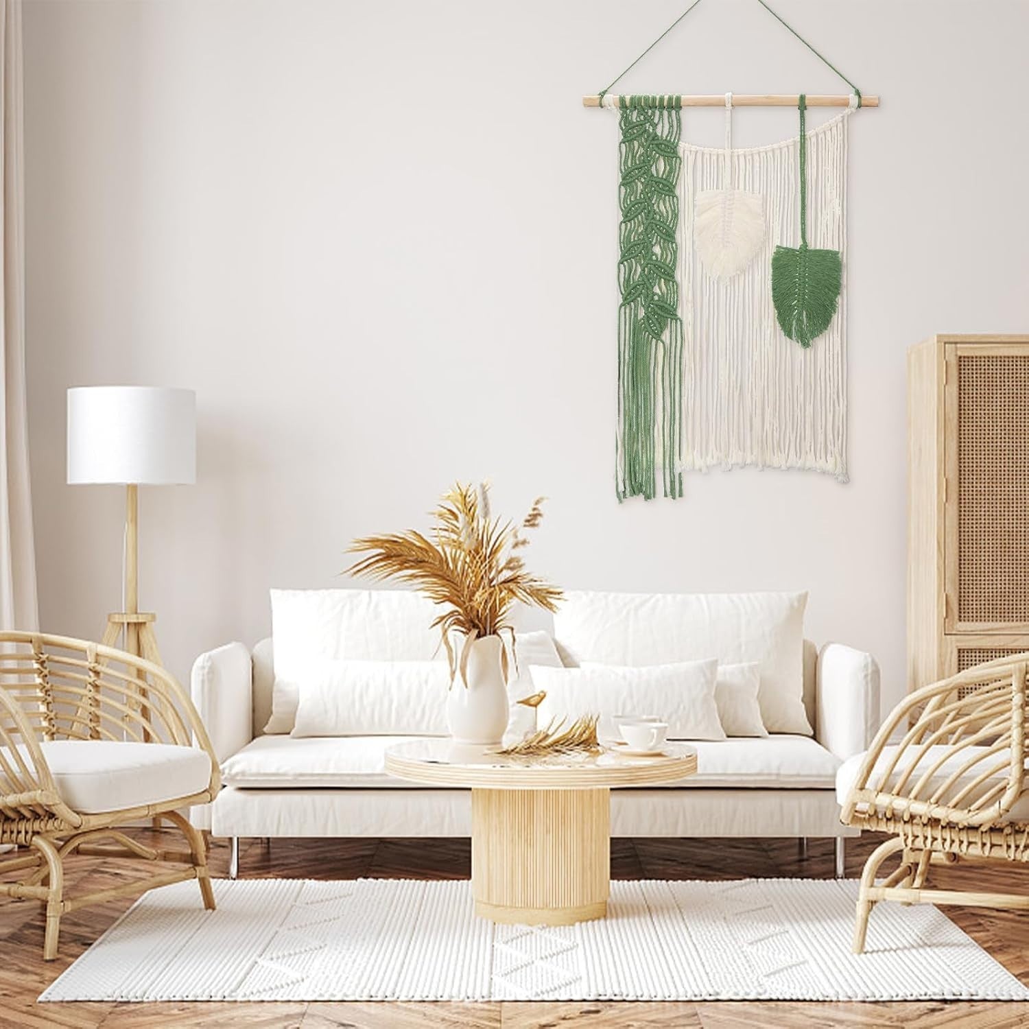 Leaf Macrame Wall Hanging Boho Woven Home Decor 40.5x54cm