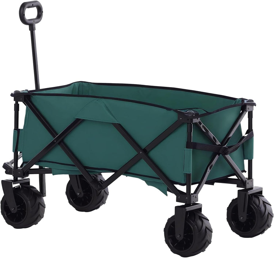 140L Folding Festival Trolley Cart Big Wheels Outdoor Garden Beach