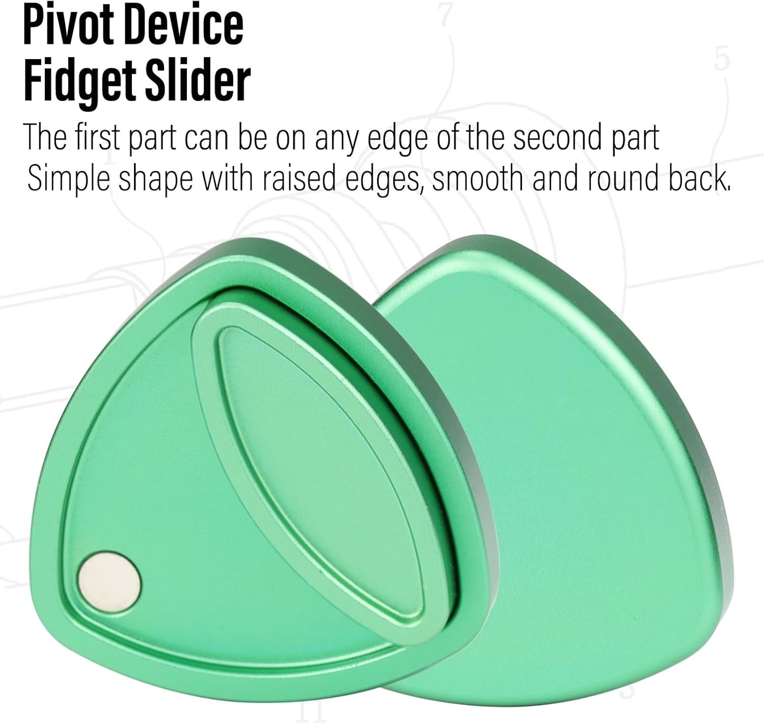 Green Triangle Metal Fidget Slider Magnetic Pivot Clicker EDC