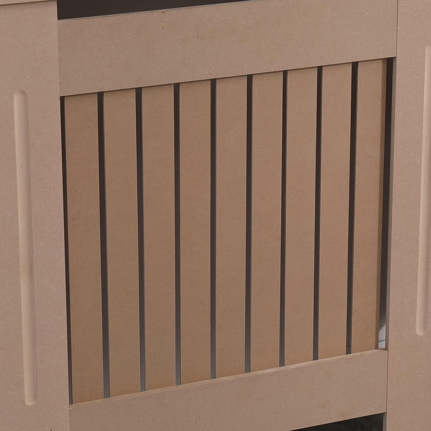 Small Unfinished Radiator Cover | Classic MDF Vertical Slat Cabinet – Paintable