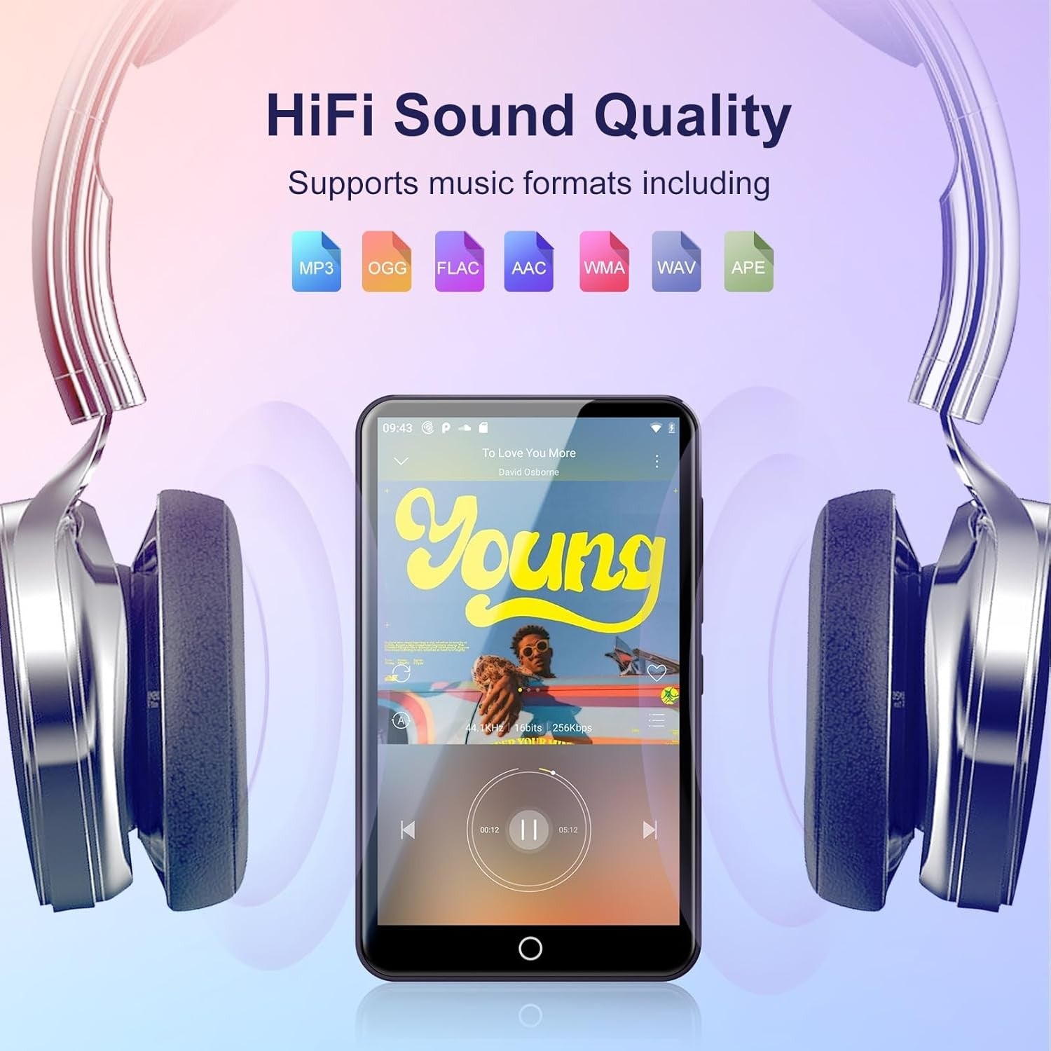 80GB MP3 MP4 Player Purple Android WiFi Bluetooth 4"