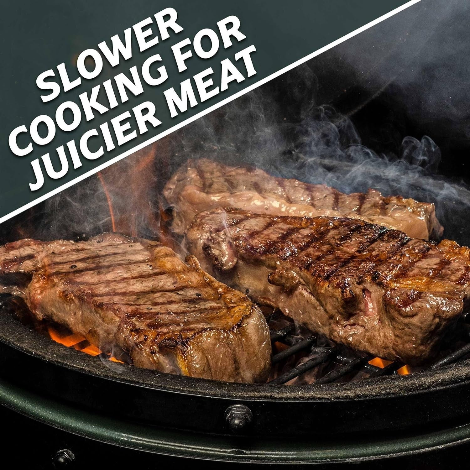 Large 22" Ceramic Kamado BBQ Grill Smoker with Stand | Wood/Charcoal