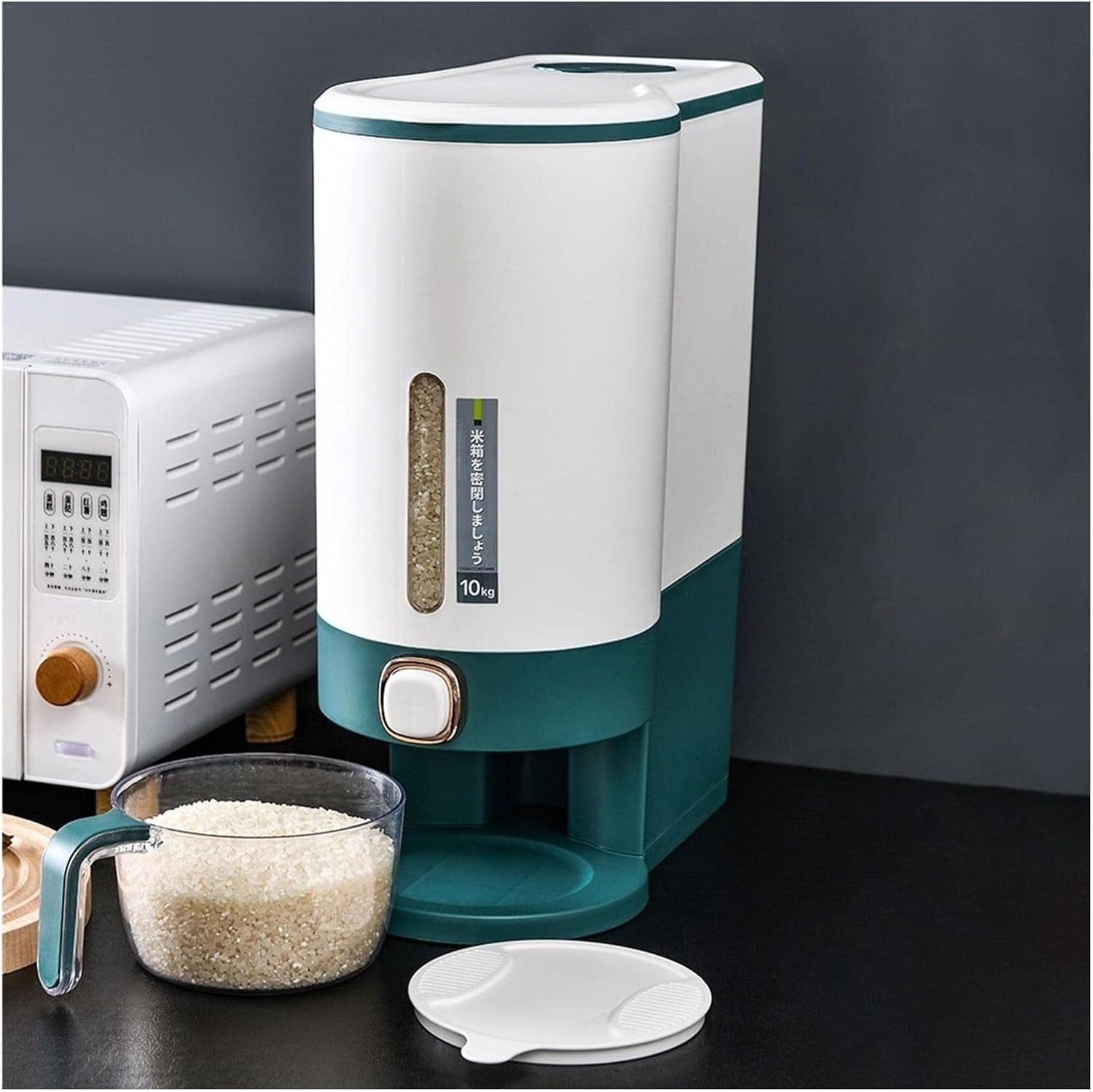 10KG Rice Storage Container One Touch Dispenser Airtight Grain Bin