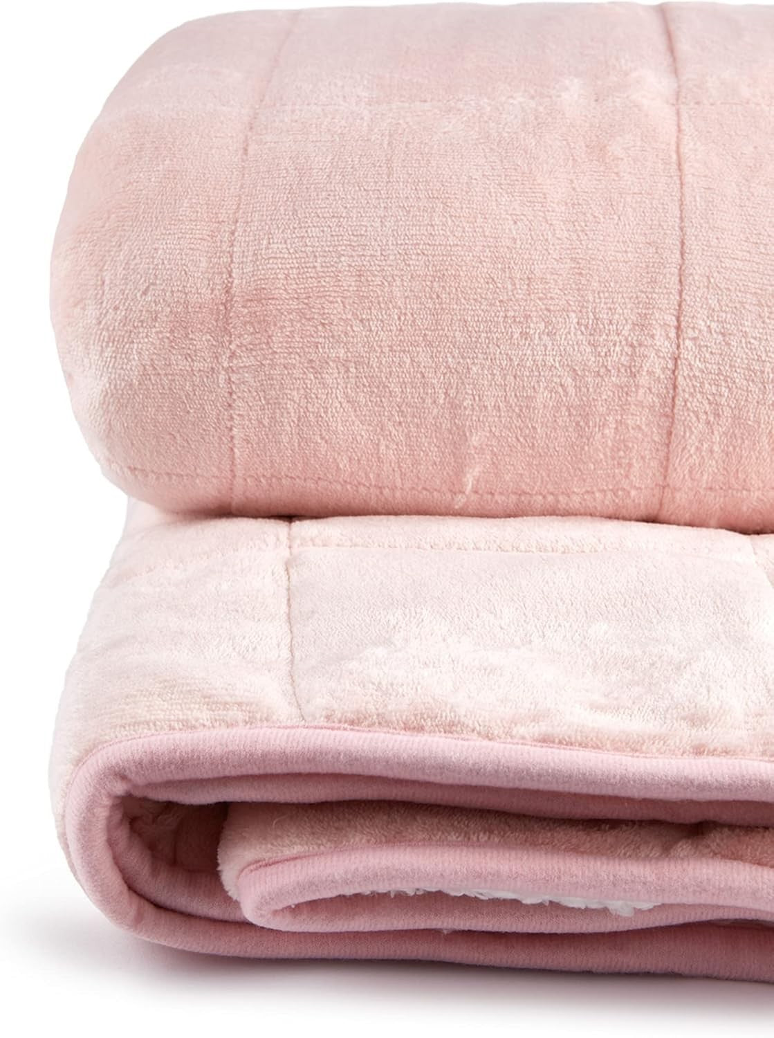 6.9kg Weighted Sherpa Blanket Blush Pink 50x60" (127x152cm) Soft and Cozy