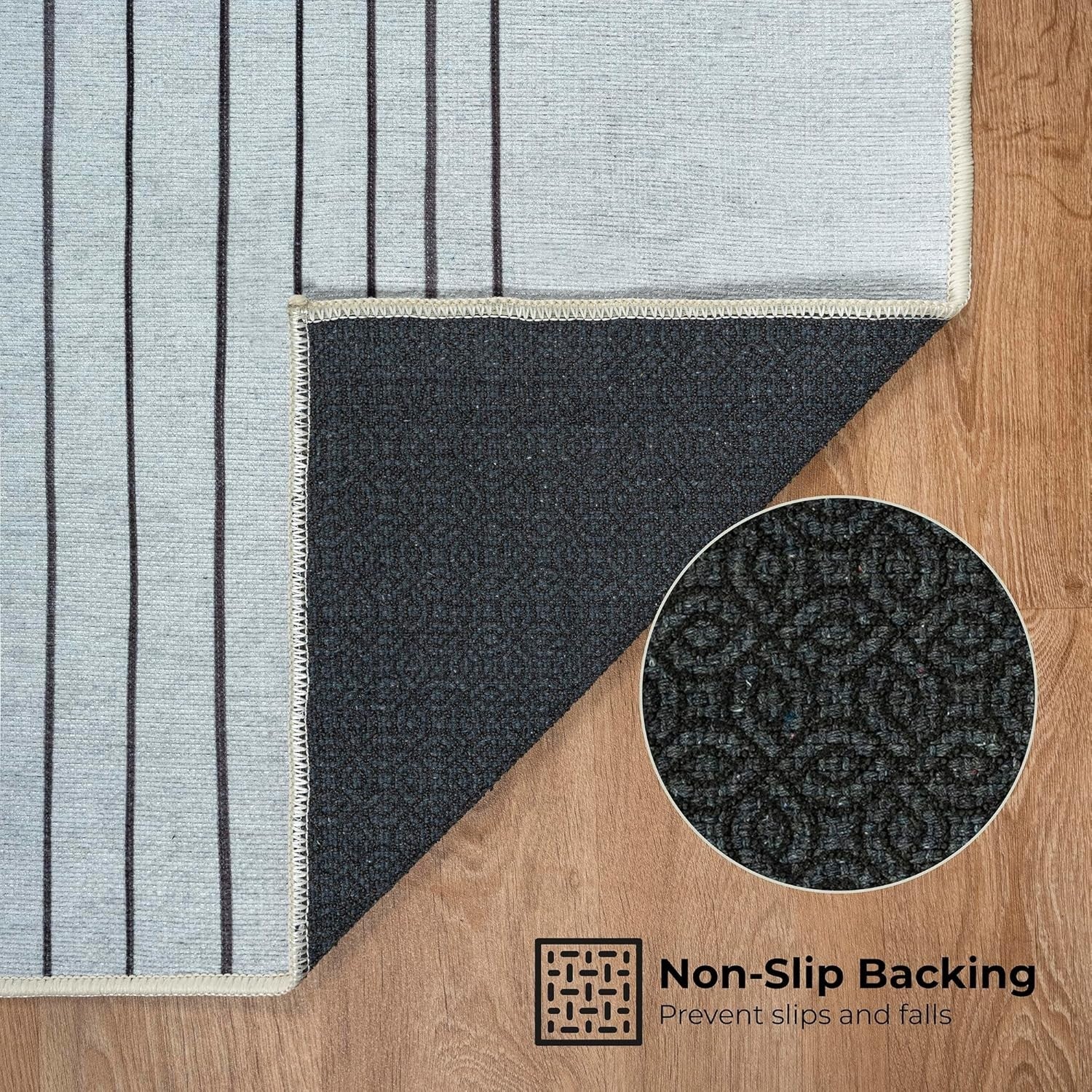 Washable Runner Rug 80x150cm Modern Non-Slip Soft Hallway Kitchen Bedroom Mat