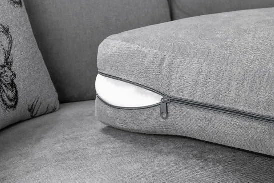 Verona Chesterfield Corner Sofa – Grey Suede 2C2 5 Seater Settee Suite