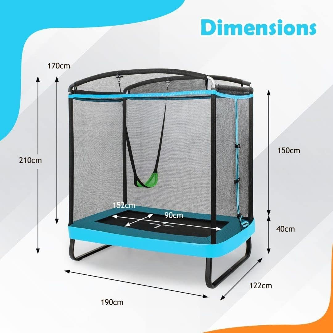 6FT Kids Trampoline with Swing 2-in-1 Outdoor Jumping Fitness Set
