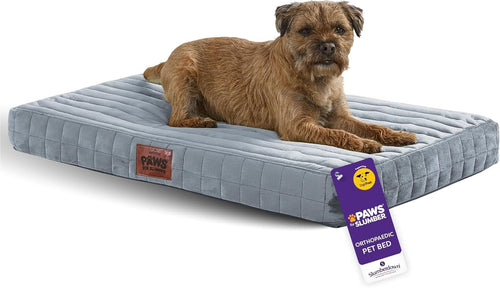 Medium Orthopedic Dog Bed 90x60x10cm Washable Crate Mat Grey