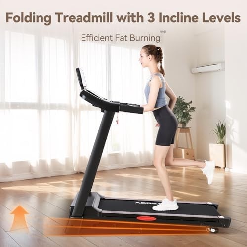 Foldable 3-Level Incline Treadmill 2.5HP Home Office Running Machine